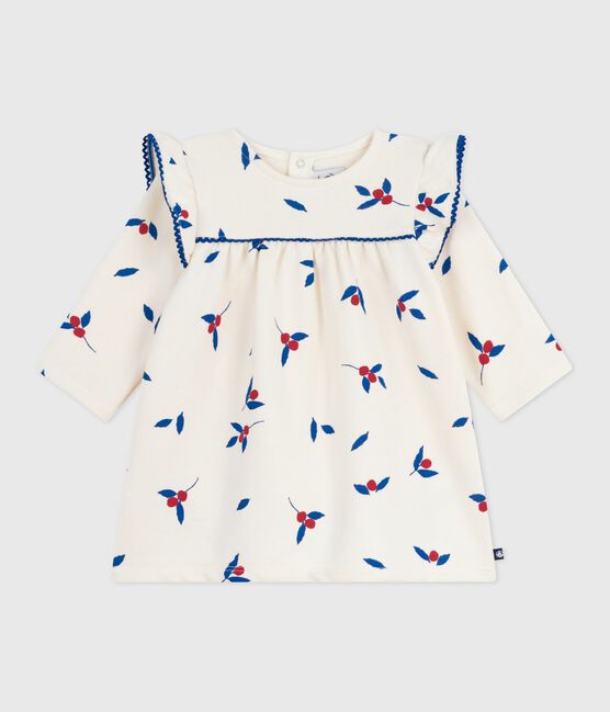Vestido de algodón de manga larga con estampado de ballenas para bebé MILK/ MULTICO