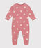 Pijama de terciopelo con estampado de corazones para bebé rosa ROSEWOOD/ MARSHMALLOW