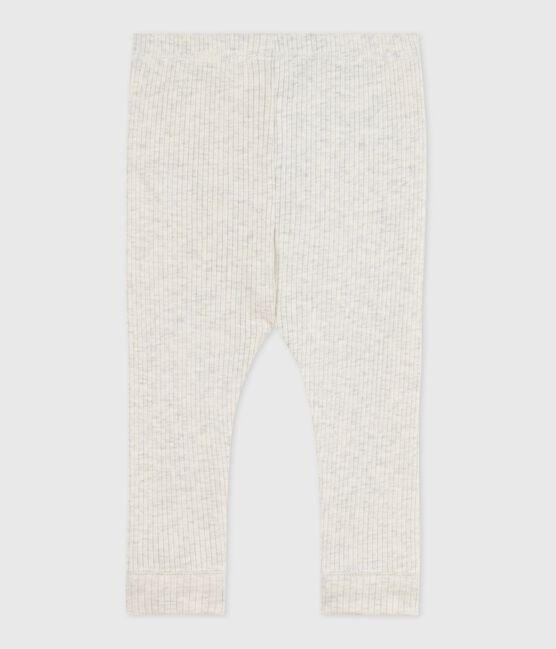 Leggings lisos de algodón para bebé beige MONTELIMAR CHINE