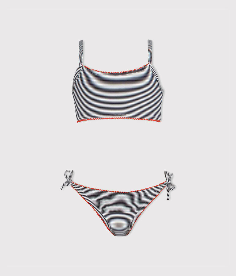 Traje de ba&ntilde;o 2 piezas para ni&ntilde;a azul ABYSSE/blanco LAIT