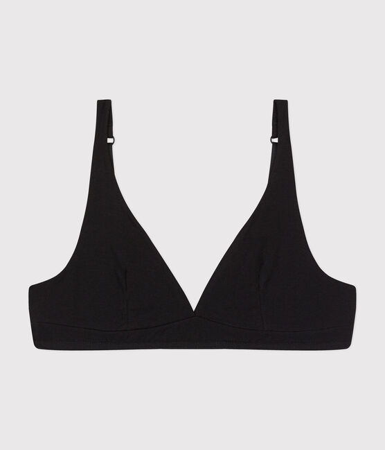 Sujetador de algodón y elastano para mujer negro BLACK