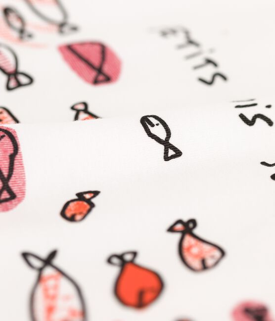 Camisón de canalé Serge Bloch para niña blanco ECUME