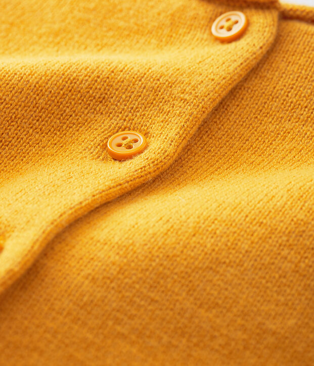 C&aacute;rdigan de manga larga para beb&eacute; ni&ntilde;a amarillo