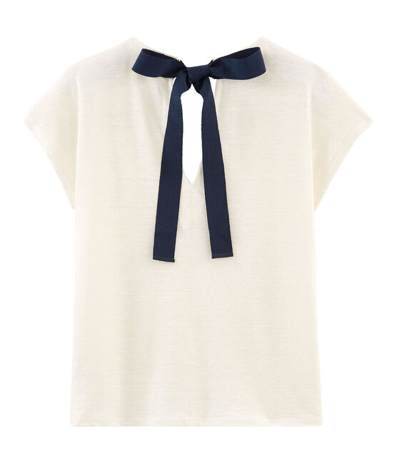 Camiseta de lino para mujer blanco MARSHMALLOW