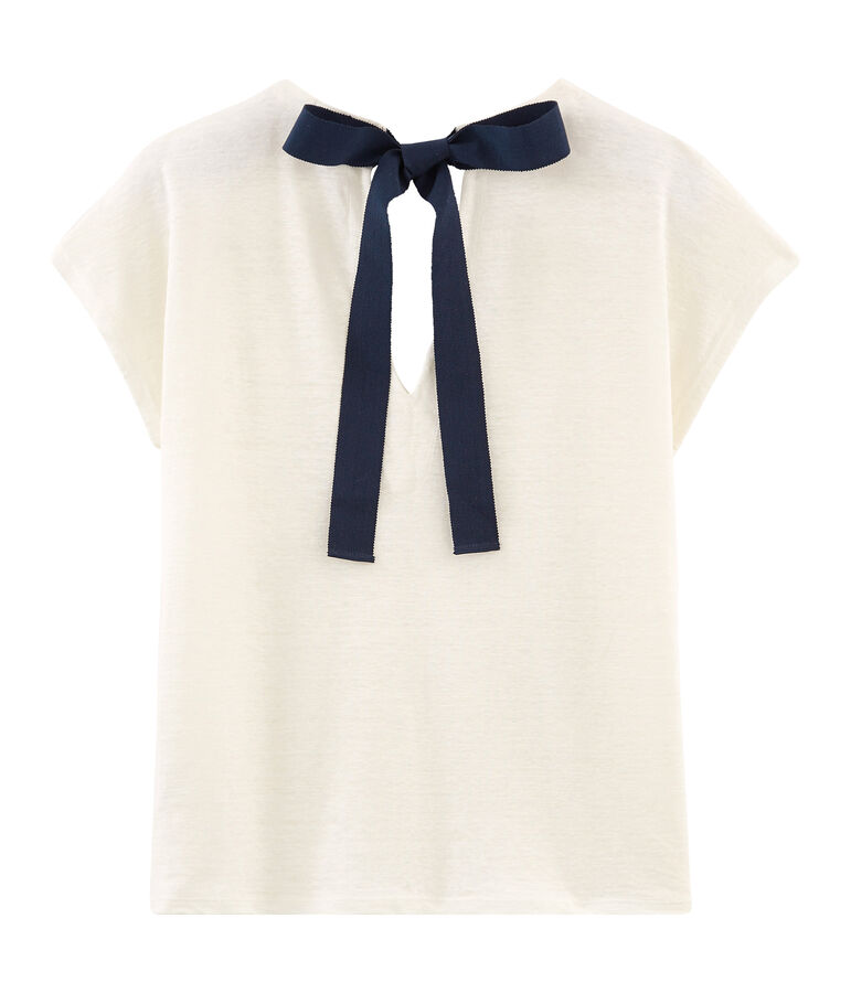 Camiseta de lino para mujer blanco