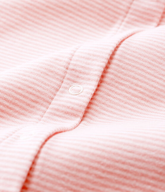 Bodyjama sin pies para bebé niña de punto rosa CHARME/blanco MARSHMALLOW