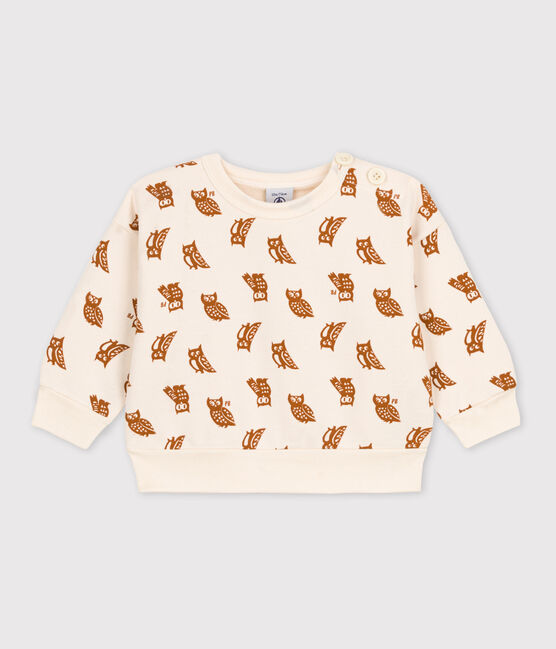 Sudadera de algodón con estampado de búhos de bebé blanco AVALANCHE/ ECUREUIL