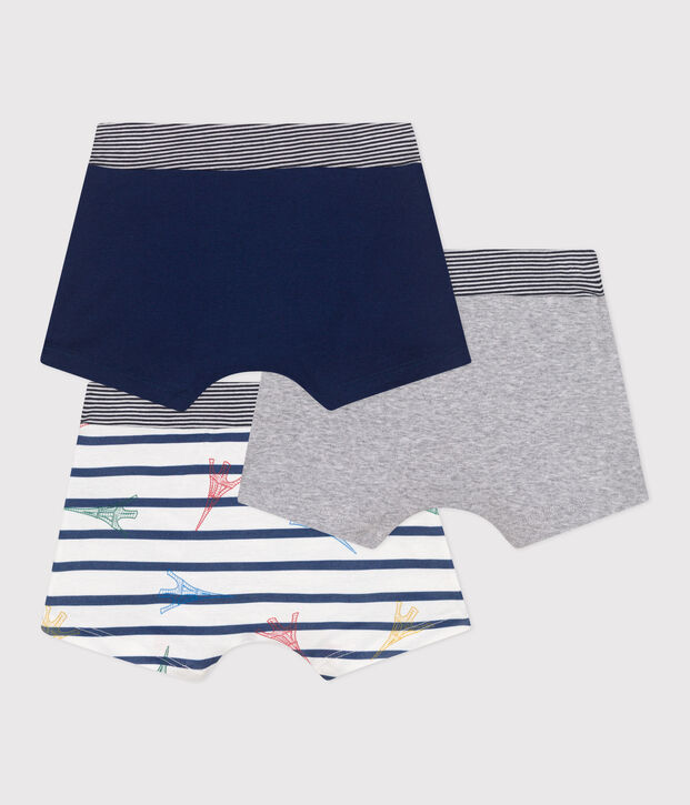 Juego de 3 b&oacute;xeres infantiles de algod&oacute;n con cintura recubierta y estampado de Par&iacute;s multicolor