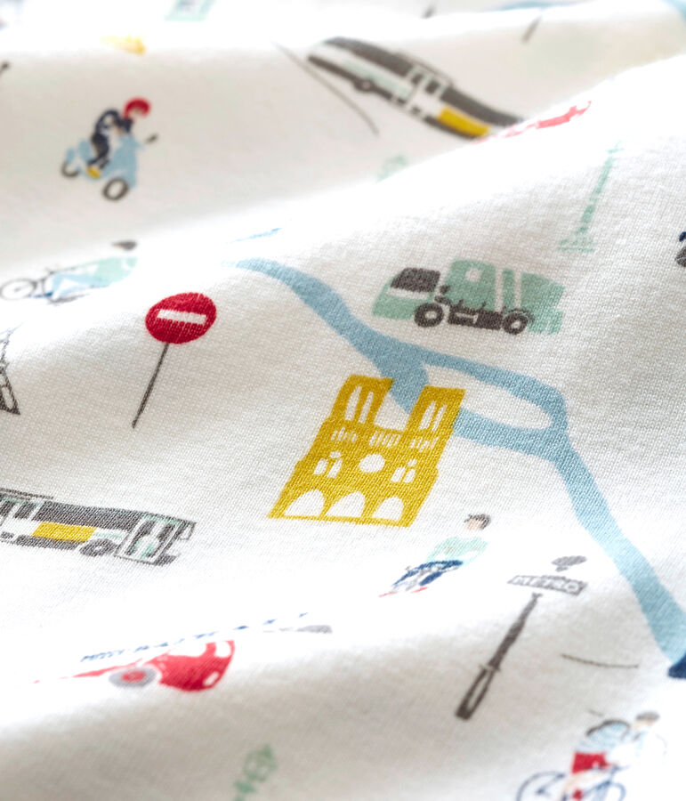 Pelele corto para beb&eacute; ni&ntilde;o blanco/multicolor