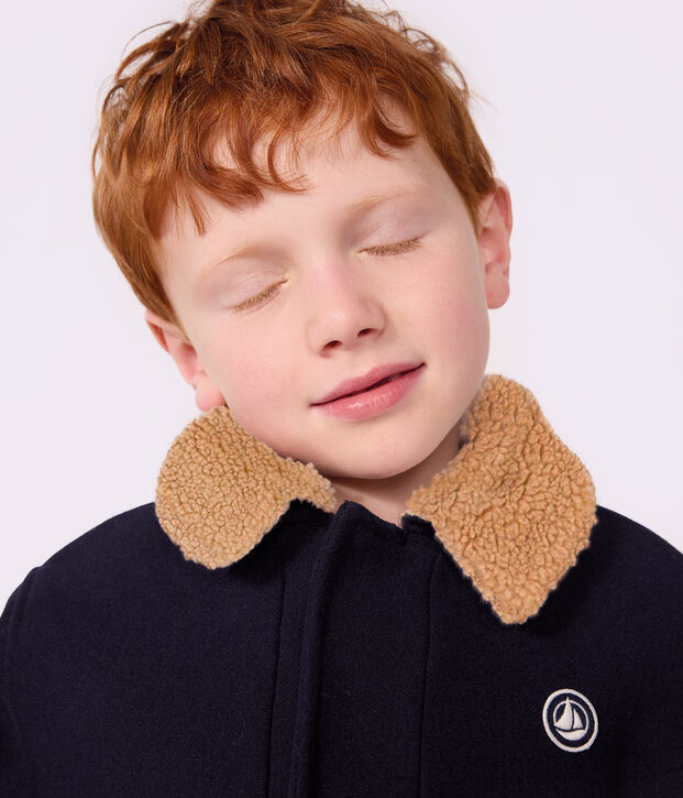 Chaqueta infantil lisa estilo gab&aacute;n de pa&ntilde;o de lana SMOKING