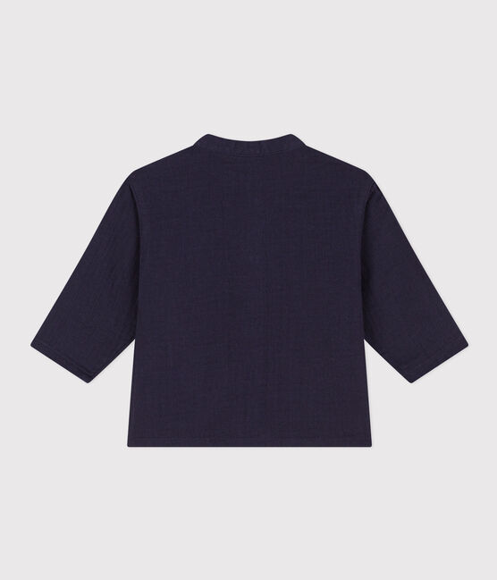 Camisa de gasa de algodón de bebé azul SMOKING