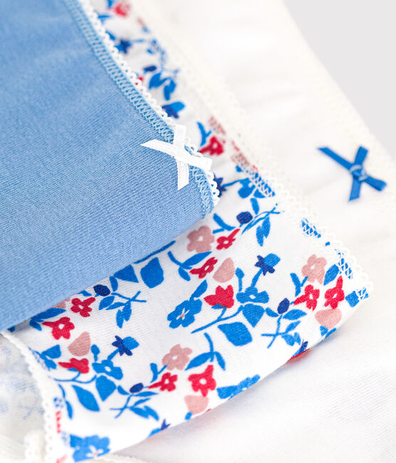 Juego de 3 culottes infantiles de algodón con flores variante 1