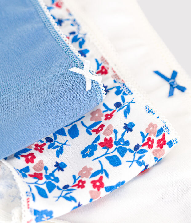 Juego de 3 culottes infantiles de algod&oacute;n con flores multicolor