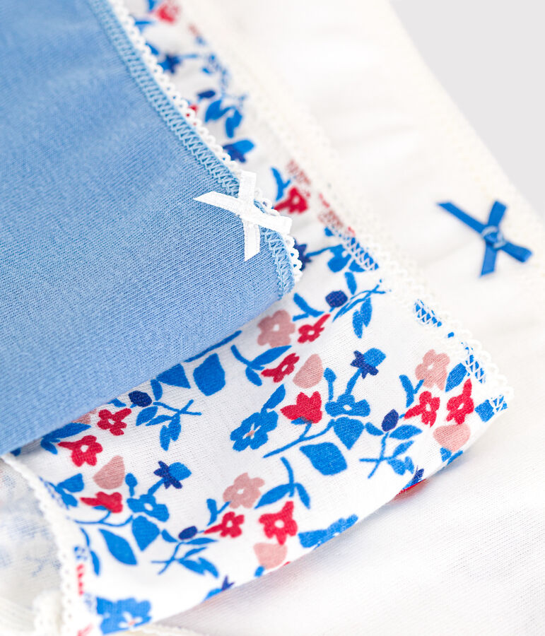 Juego de 3 culottes infantiles de algod&oacute;n con flores multicolor