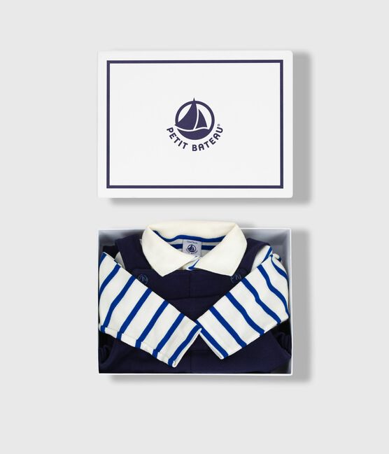 Conjunto de regalo de algodón para bebé: peto y body variante 1