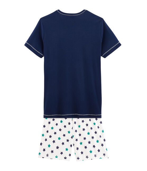 Pijama corto de punto para chico azul MEDIEVAL/blanco MULTICO