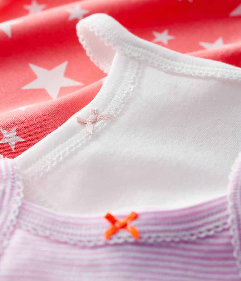 Lote de 3 bodys de tirantes de beb&eacute; ni&ntilde;a multicolor