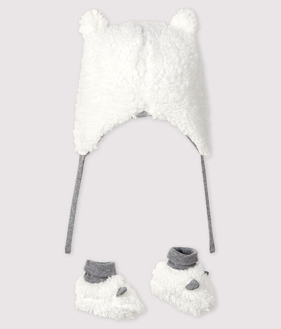 Juego de gorro de nacimiento y patucos para bebé de sherpa variante 1