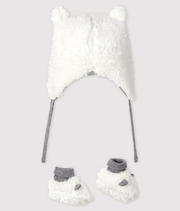 Juego de gorro de nacimiento y patucos para beb&eacute; de sherpa multicolor