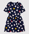 Vestido de manga corta de tejido túbico de niña azul SMOKING/blanco MULTICO