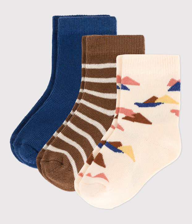 Juego de 3 pares de calcetines para beb&eacute; multicolor