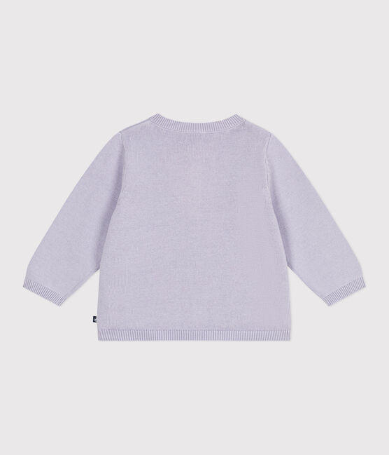 Cárdigan liso de punto tricotado de algodón para bebé violeta PARME