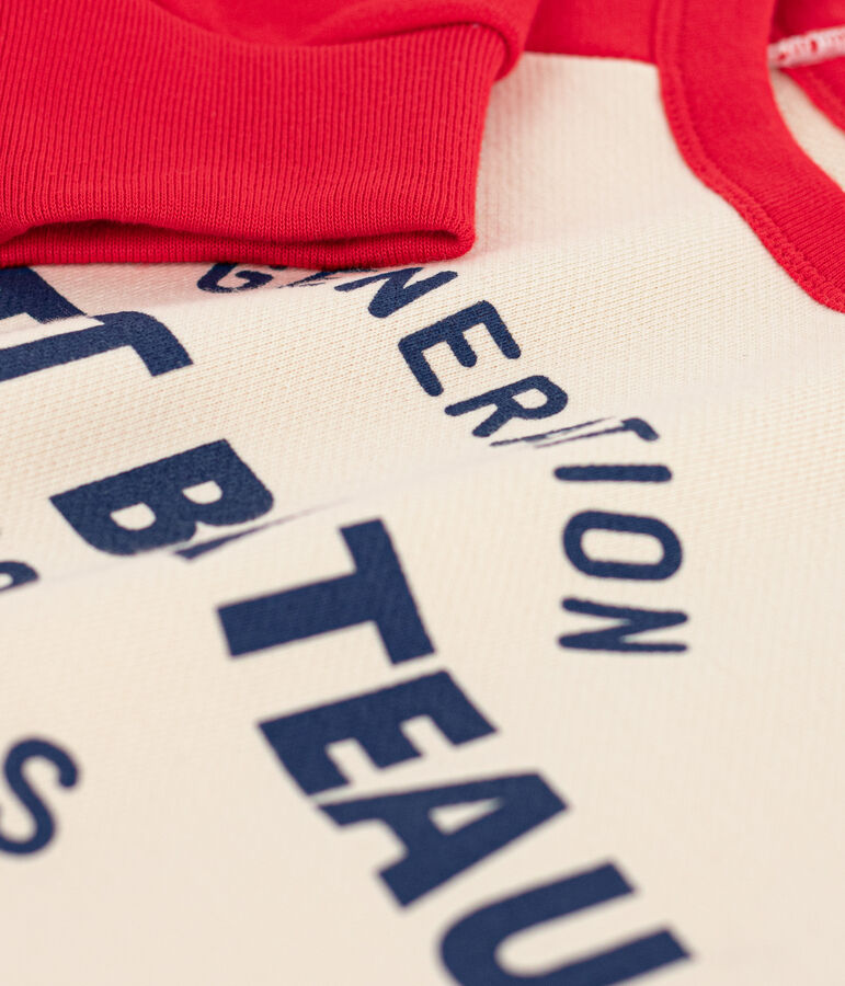 Sudadera de felpa para ni&ntilde;o/ni&ntilde;a rojo/crudo