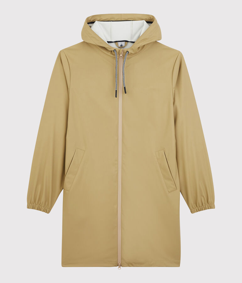 Chubasquero largo y ligero de material reciclado unisex beige