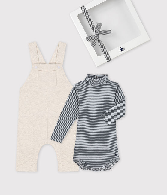 Conjunto de regalo para bebé: peto y body de cuello vuelto variante 1