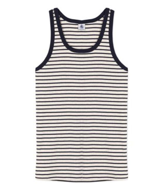 Camiseta de tirantes L'ICONIQUE de algodón para mujer beige MONTELIMAR/azul SMOKING