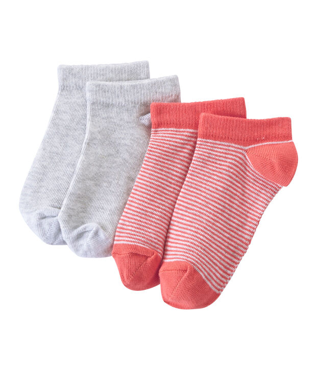 Lote de 2 pares de calcetines cortos para ni&ntilde;o blanco