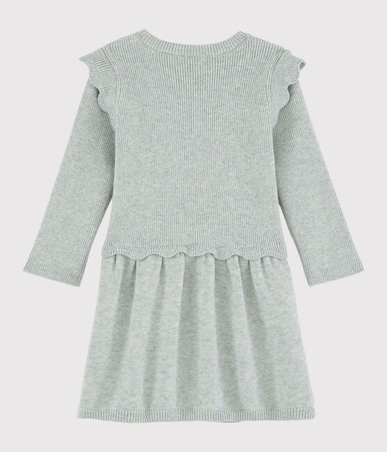 Vestido de lana y algodón para bebé niña gris BELUGA CHINE