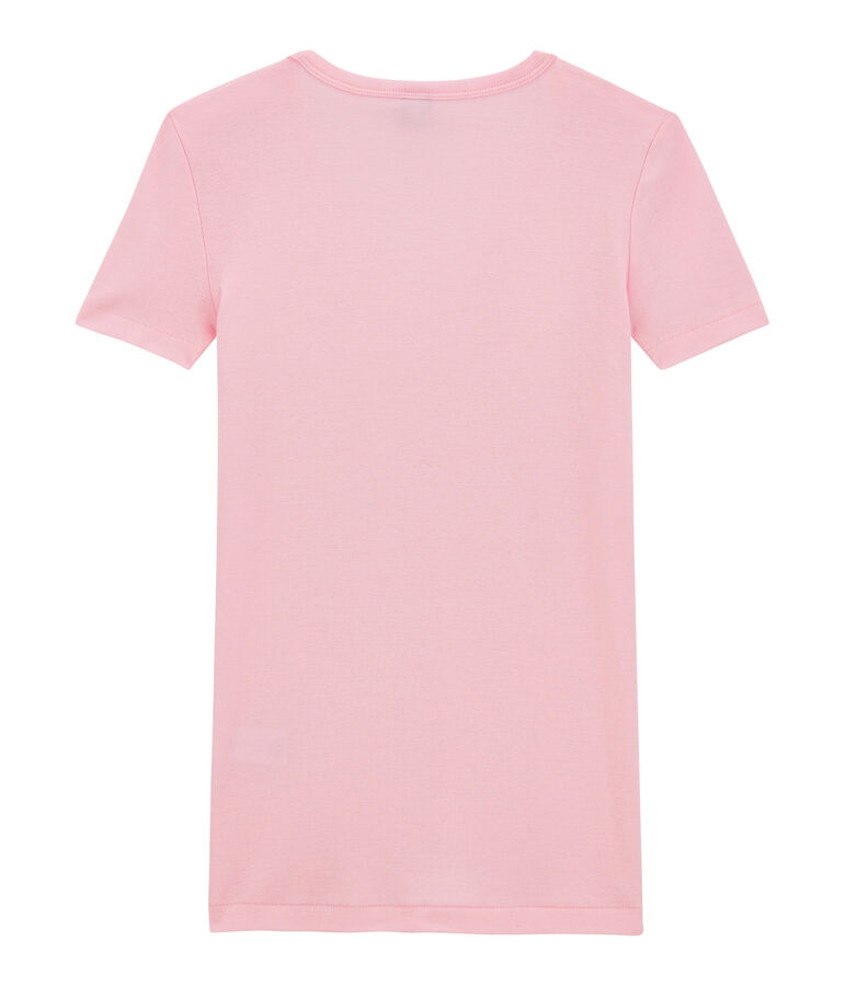 Camiseta con cuello en pico, de punto original, para mujer rosa BABYLONE
