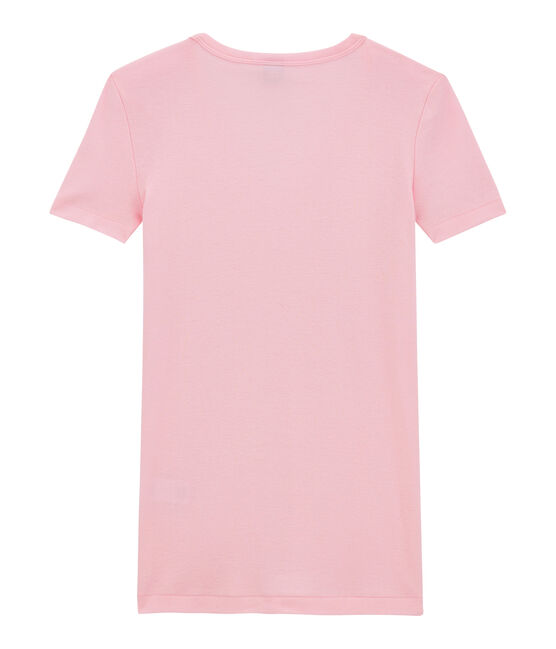 Camiseta con cuello en pico, de punto original, para mujer rosa BABYLONE