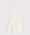 Vestido infantil largo de tirantes de algodón liso blanco ECUME