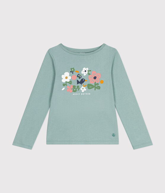 Camiseta de punto de manga larga para niña verde PAUL