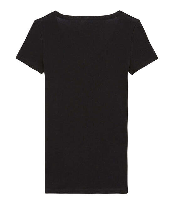 Camiseta manga corta de algodón ligero para mujer negro NOIR
