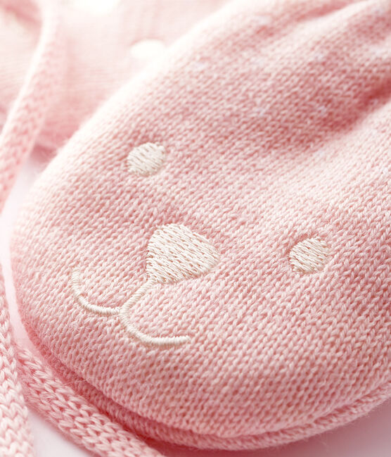 Manoplas para bebé con forro de microfibra polar rosa MINOIS