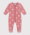 Pijama de terciopelo con estampado de corazones para bebé rosa ROSEWOOD/ MARSHMALLOW