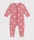 Pijama de terciopelo con estampado de corazones para bebé