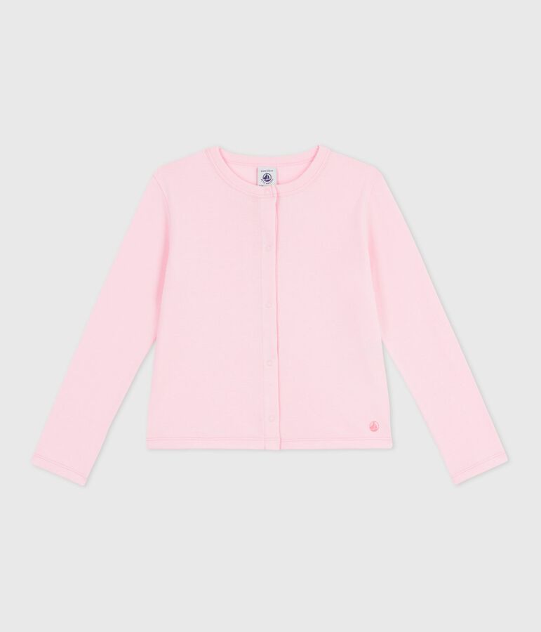 C&aacute;rdigan infantil liso de algod&oacute;n rosa MARQUISE