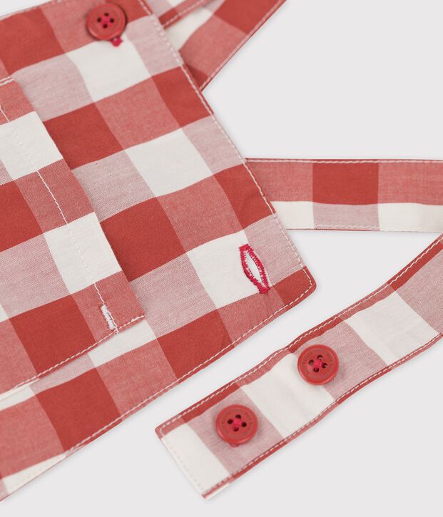 Peto corto de popelina de beb&eacute; marron/crudo