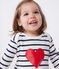 Pijama de algodón con corazón y abertura sin botones de presión para bebé blanco MARSHMALLOW/azul SMOKING