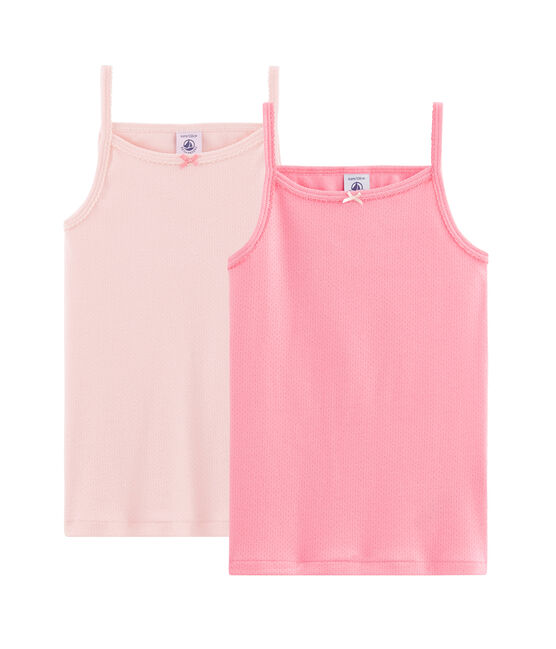Lote de 2 camisetas de tirantes de colores pastel para niña variante 1