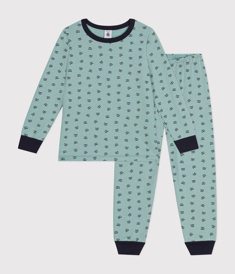 Pijama infantil de felpa cepillada con estampado de mapache PAUL/ MULTICO