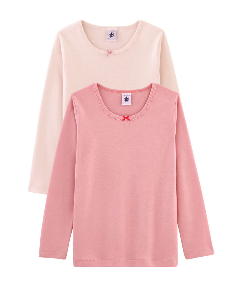 Par de camisetas manga larga para ni&ntilde;a multicolor