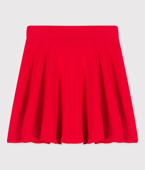 Falda de algodón orgánico de niña rojo PEPS