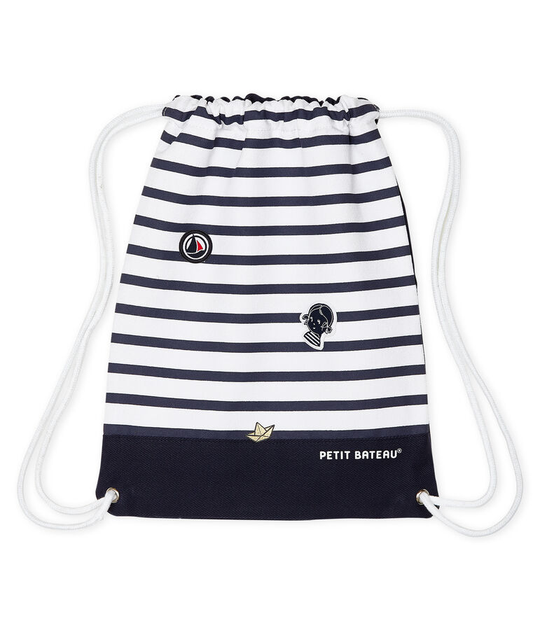 Mochila azul ABYSSE/beige COQUILLE