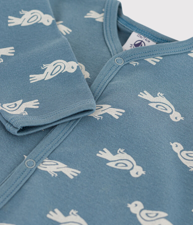 Pelele sin pies para beb&eacute; azul/blanco