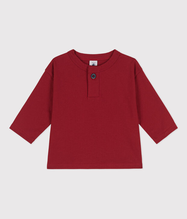 Camiseta de algod&oacute;n de manga larga para beb&eacute; rojo